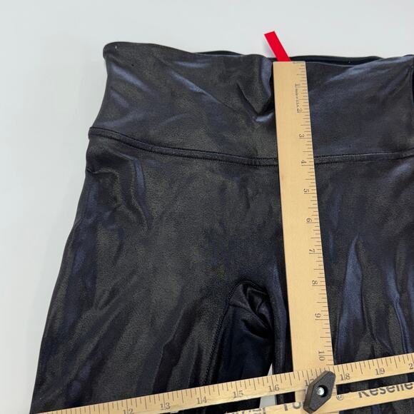 Spanx Leggings Womens Small Black Faux Leather Stretch High Rise - Picture 10 of 11